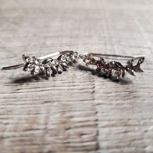 Silver diamond earrings